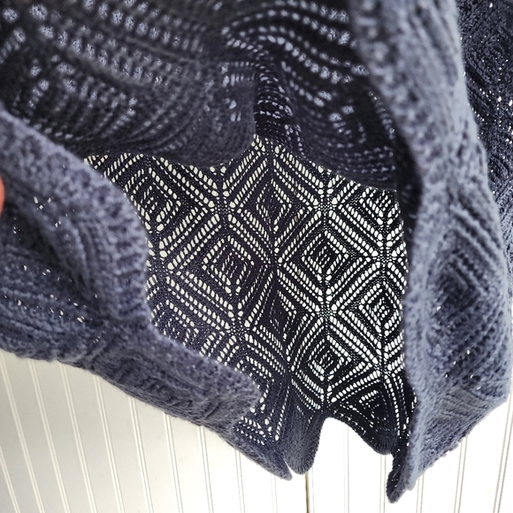 Emma & Posh Women's Knit Crochet Black Midi Skirt Elastic Waist Sz M - Picture 2 of 8